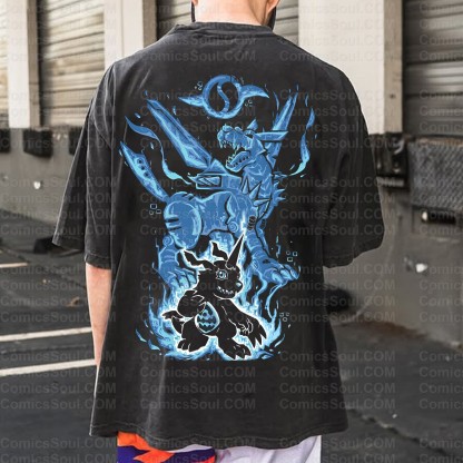 Vintage 3D Direct Inkjet Printed Washed Unisex T-Shirt