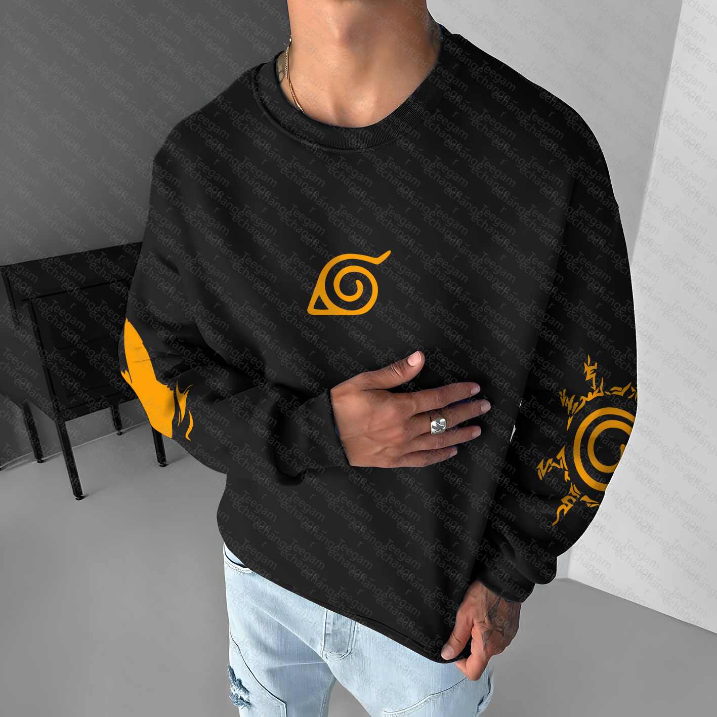 Unisex Anime Graphic Inspired Vintage Sweatshirt