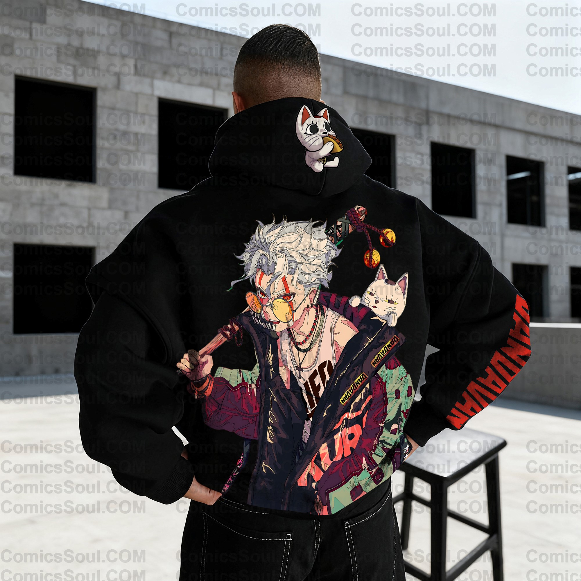 Plus Velvet Unisex Anime Graphic Streetwear Vintage Hoodie