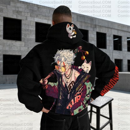 Plus Velvet Unisex Anime Graphic Streetwear Vintage Hoodie