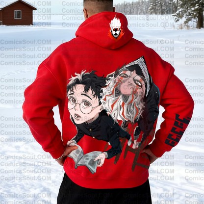 Plus Velvet Unisex Anime Graphic Streetwear Vintage Hoodie