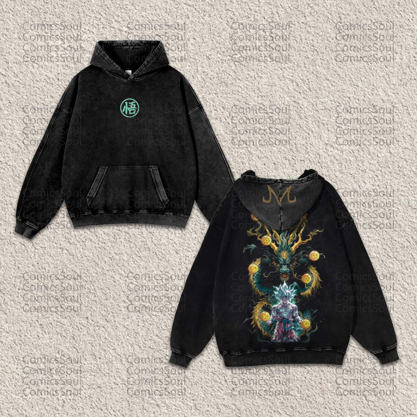 Unisex “ Pokémon” Anime Graphic Streetwear Vintage Washed Hoodie