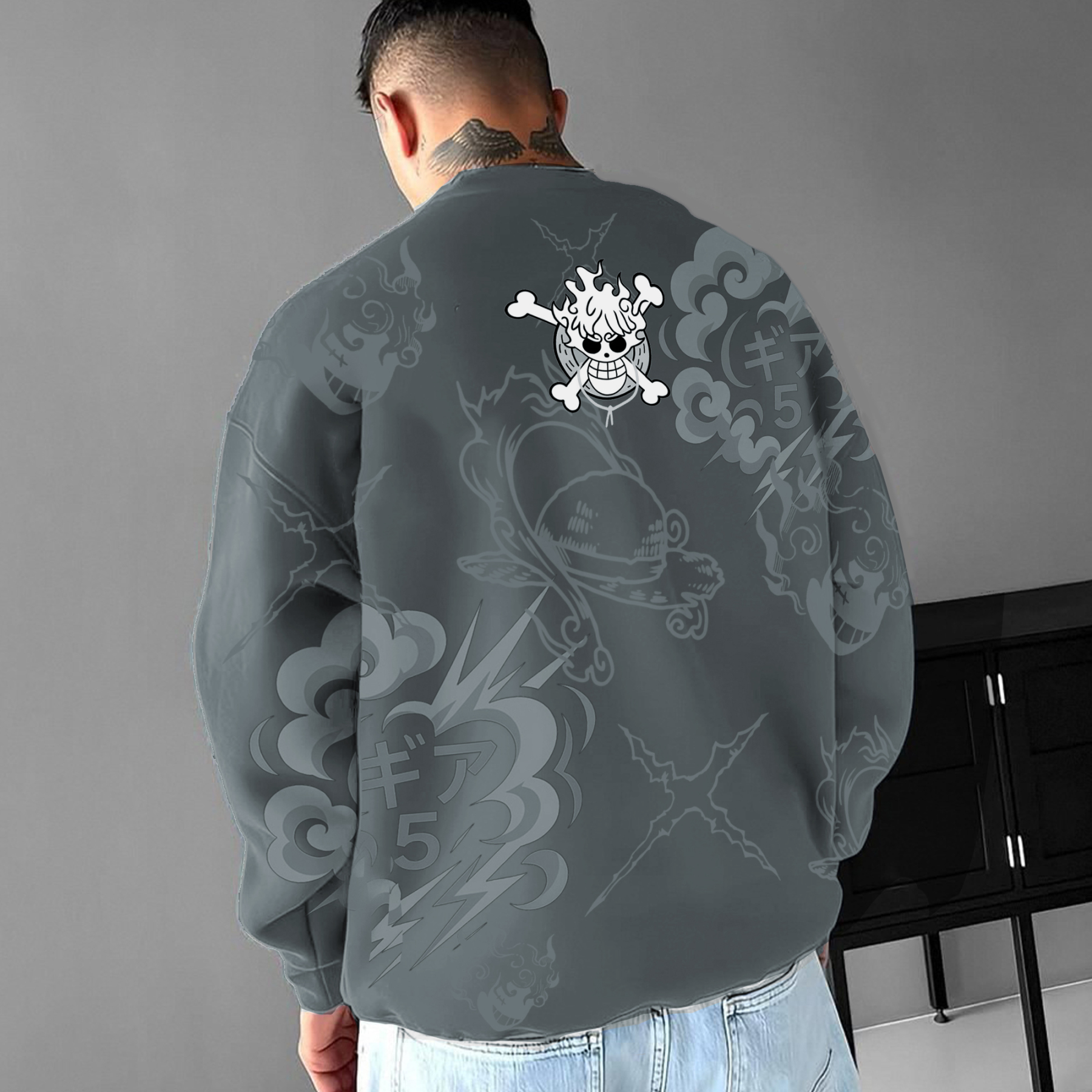 (One Piece)Plus Velvet Unisex Anime Inspired Vintage Sweatshirt