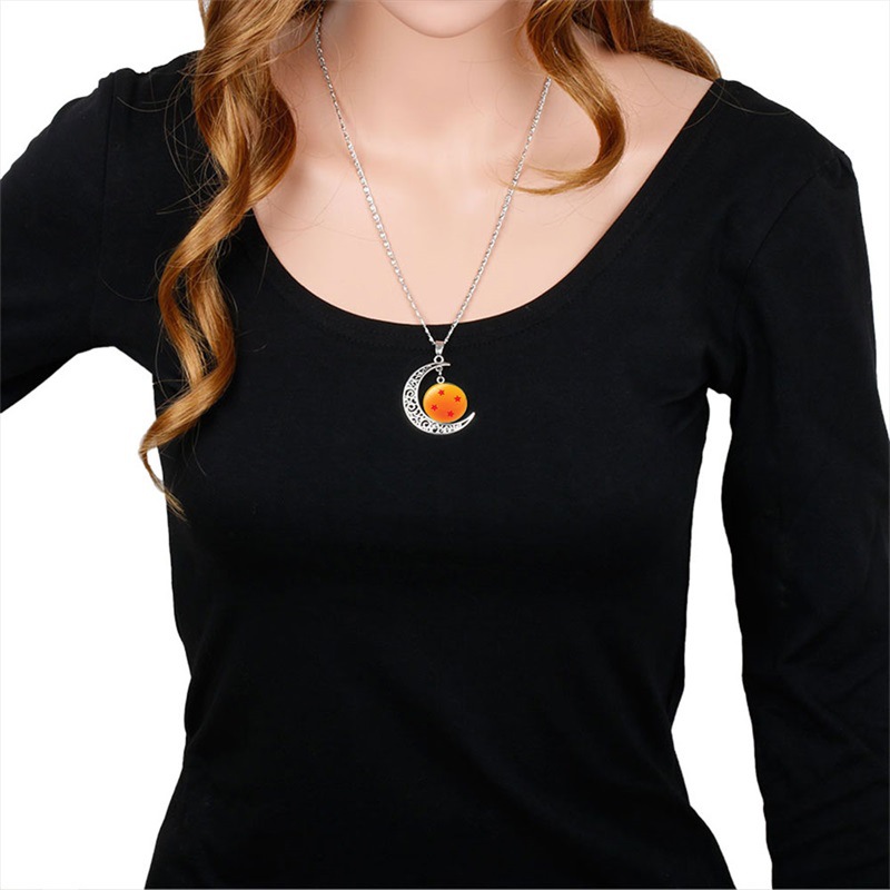 Anime Time Gem Moon Alloy Pendant Necklace