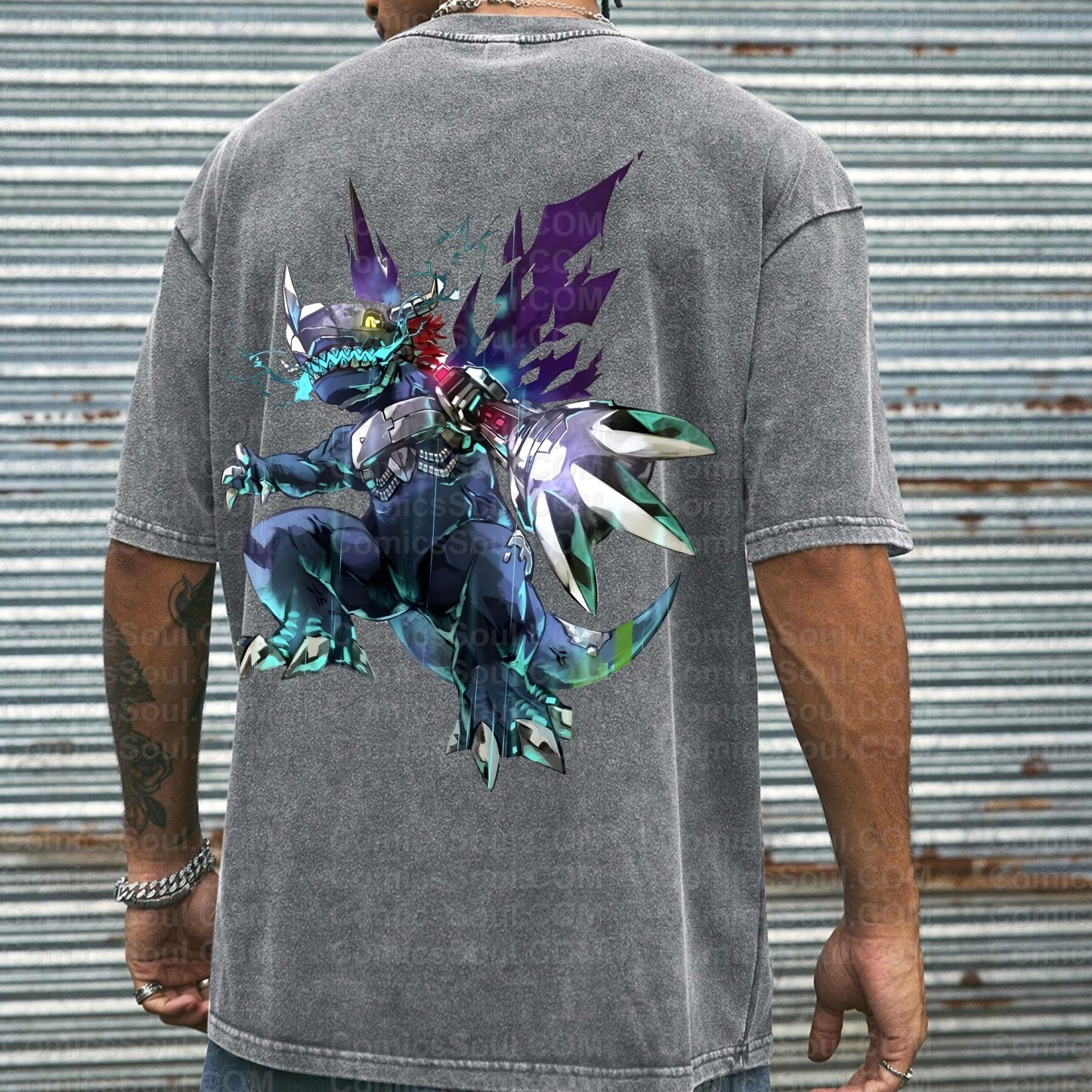 Vintage 3D Direct Inkjet Printed Washed Unisex T-Shirt