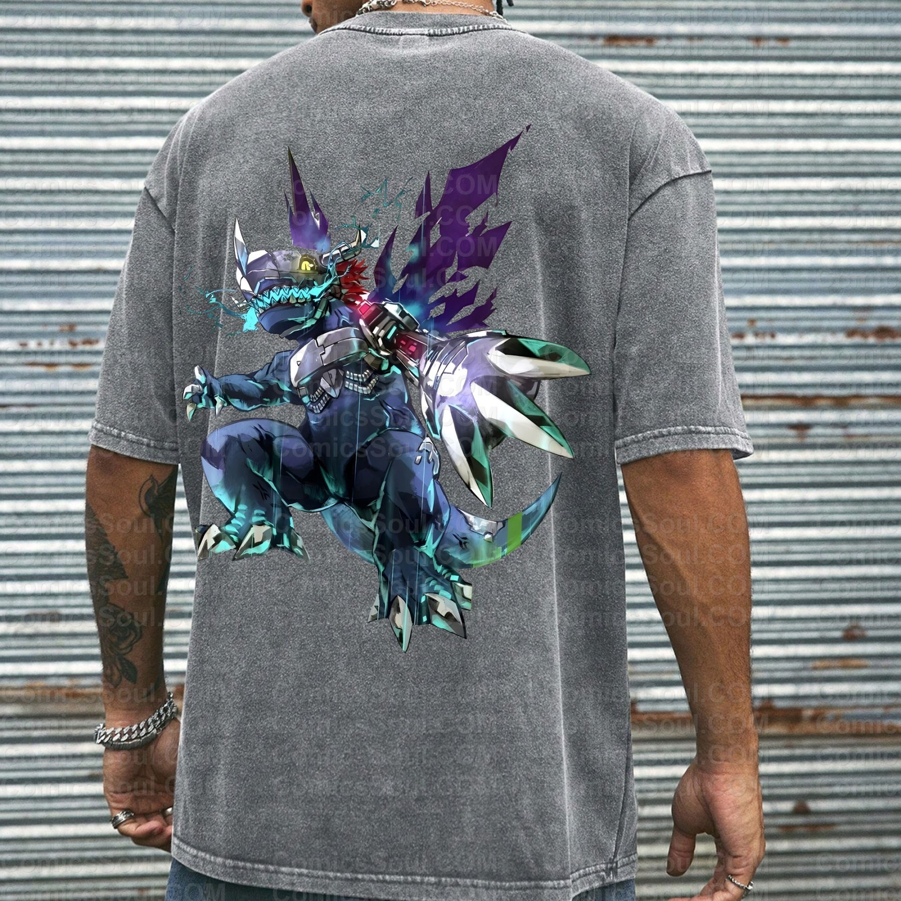 Vintage 3D Direct Inkjet Printed Washed Unisex T-Shirt