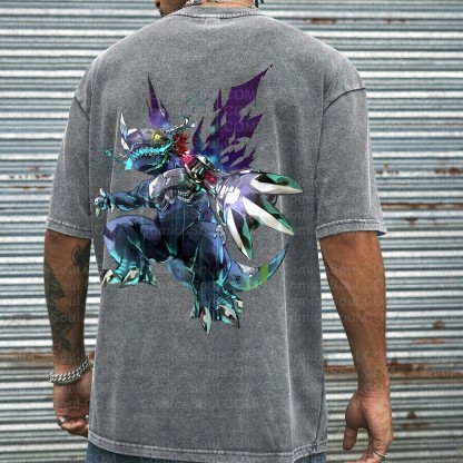 Vintage 3D Direct Inkjet Printed Washed Unisex T-Shirt