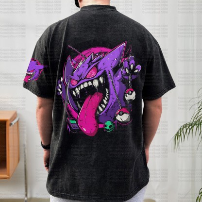 Unisex Anime Inspired Vintage Washed T-Shirt