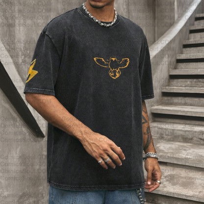 Vintage 3D Direct Inkjet Printed Washed Unisex T-Shirt