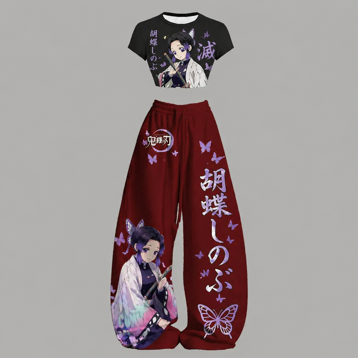 Demon Slayer Top & Elasticated Trousers Two-Piece Set