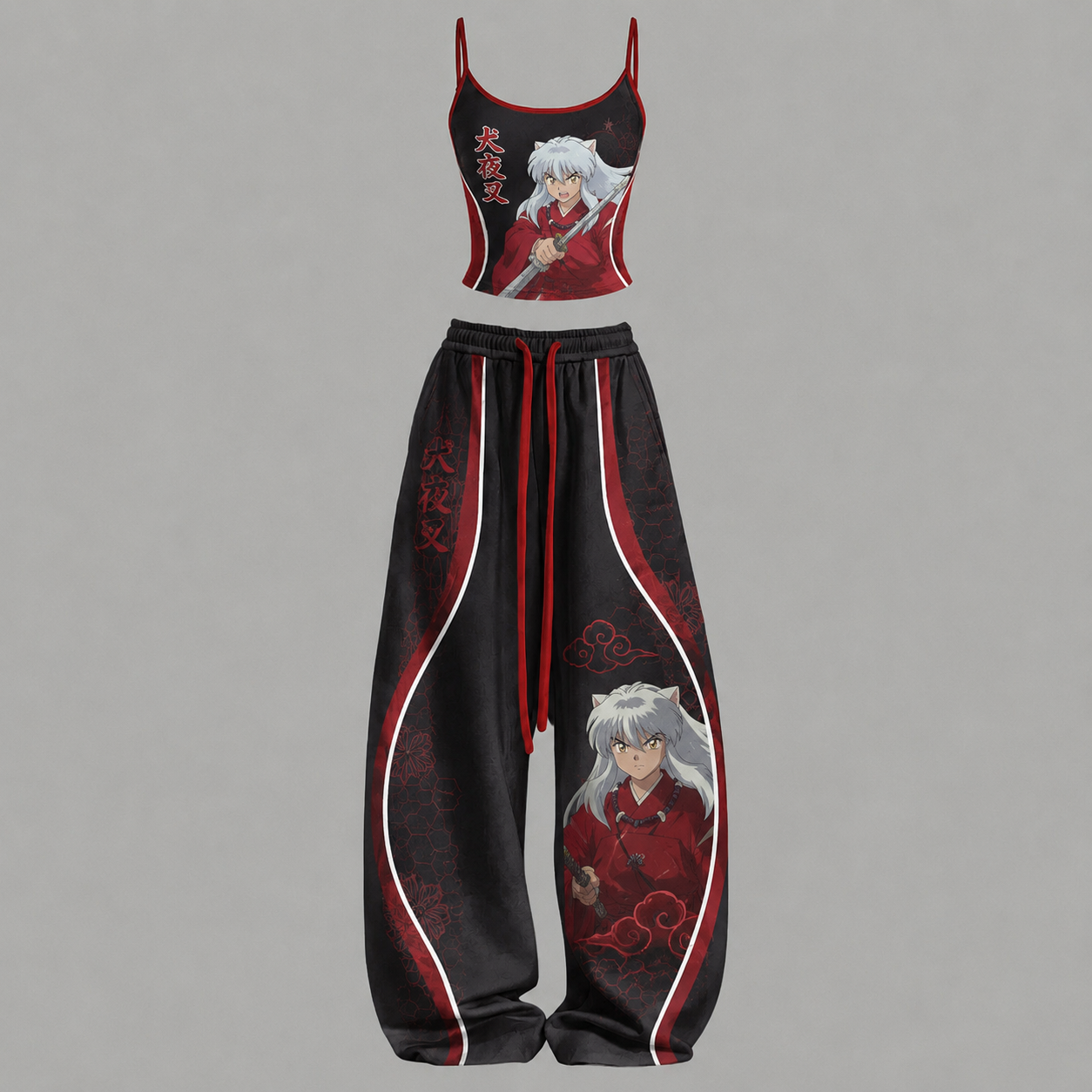 Inuyasha Top & Elasticated Trousers Two-Piece Set