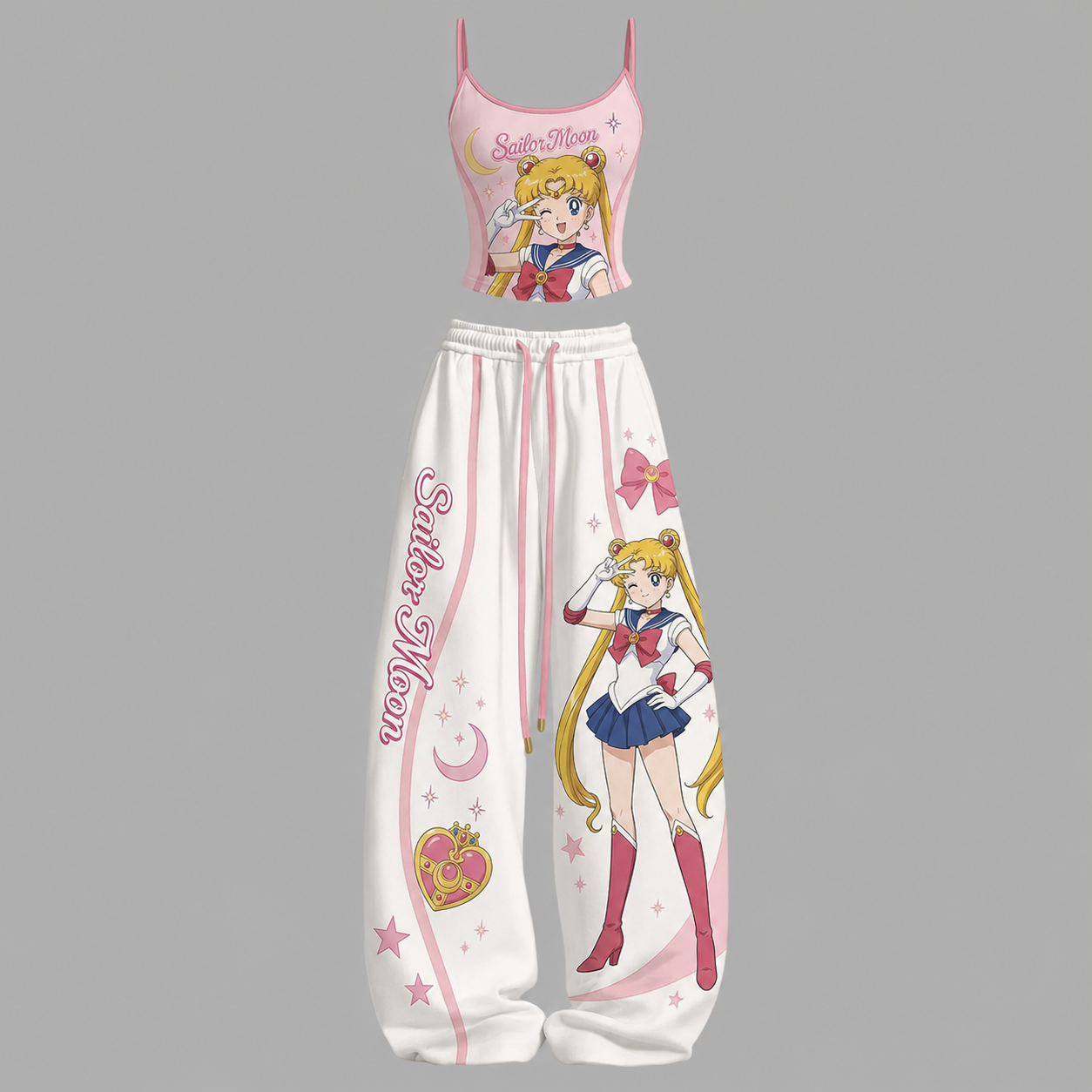 Sailor Moon Top & Elasticated Trousers Two-Piece Set