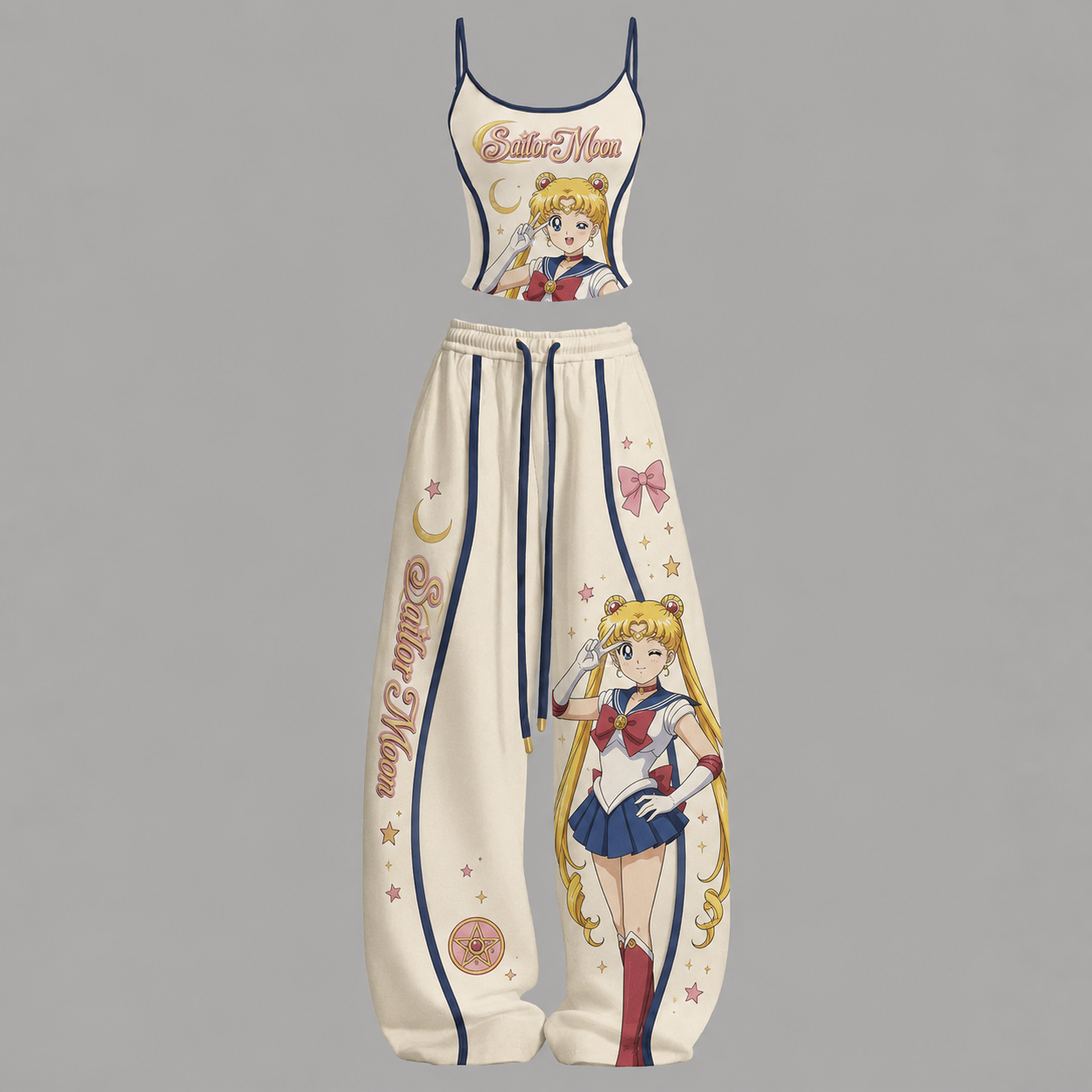 Sailor Moon Top & Elasticated Trousers Two-Piece Set