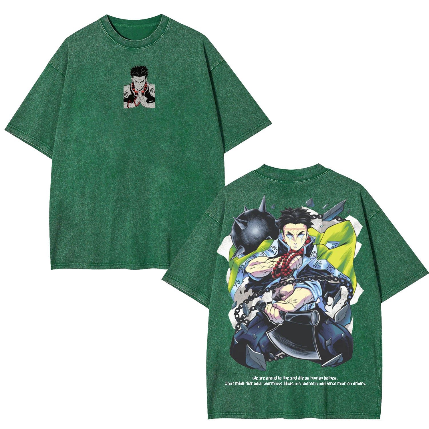 Unisex Anime Inspired Vintage Washed T-Shirt丨Demon Slayer
