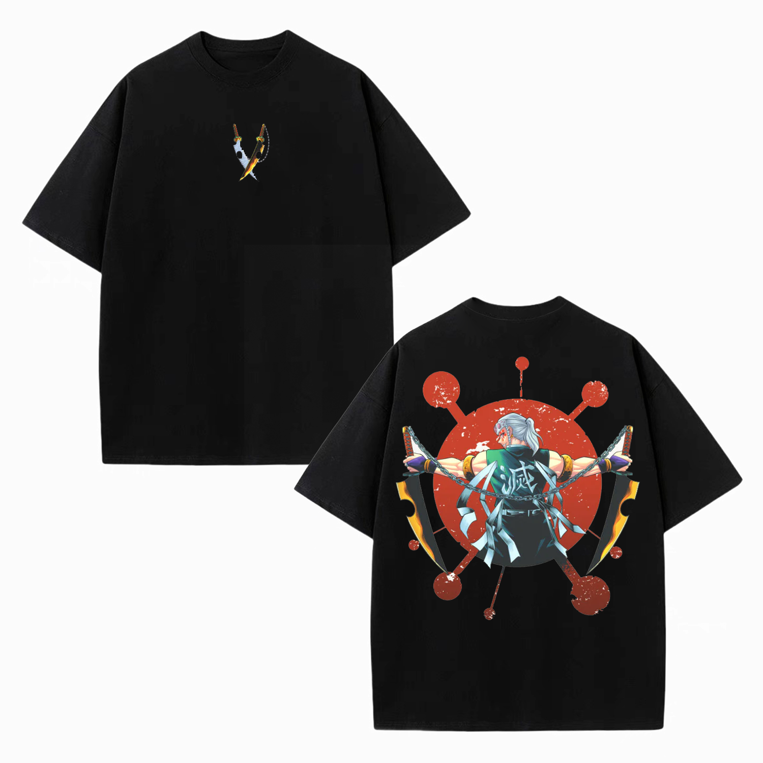 Unisex Anime Inspired Vintage Washed T-Shirt丨Demon Slayer