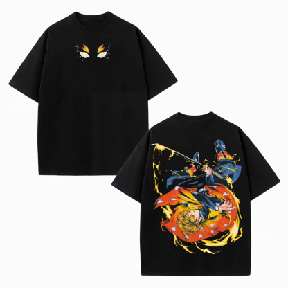 Unisex Anime Inspired Vintage Washed T-Shirt丨Demon Slayer