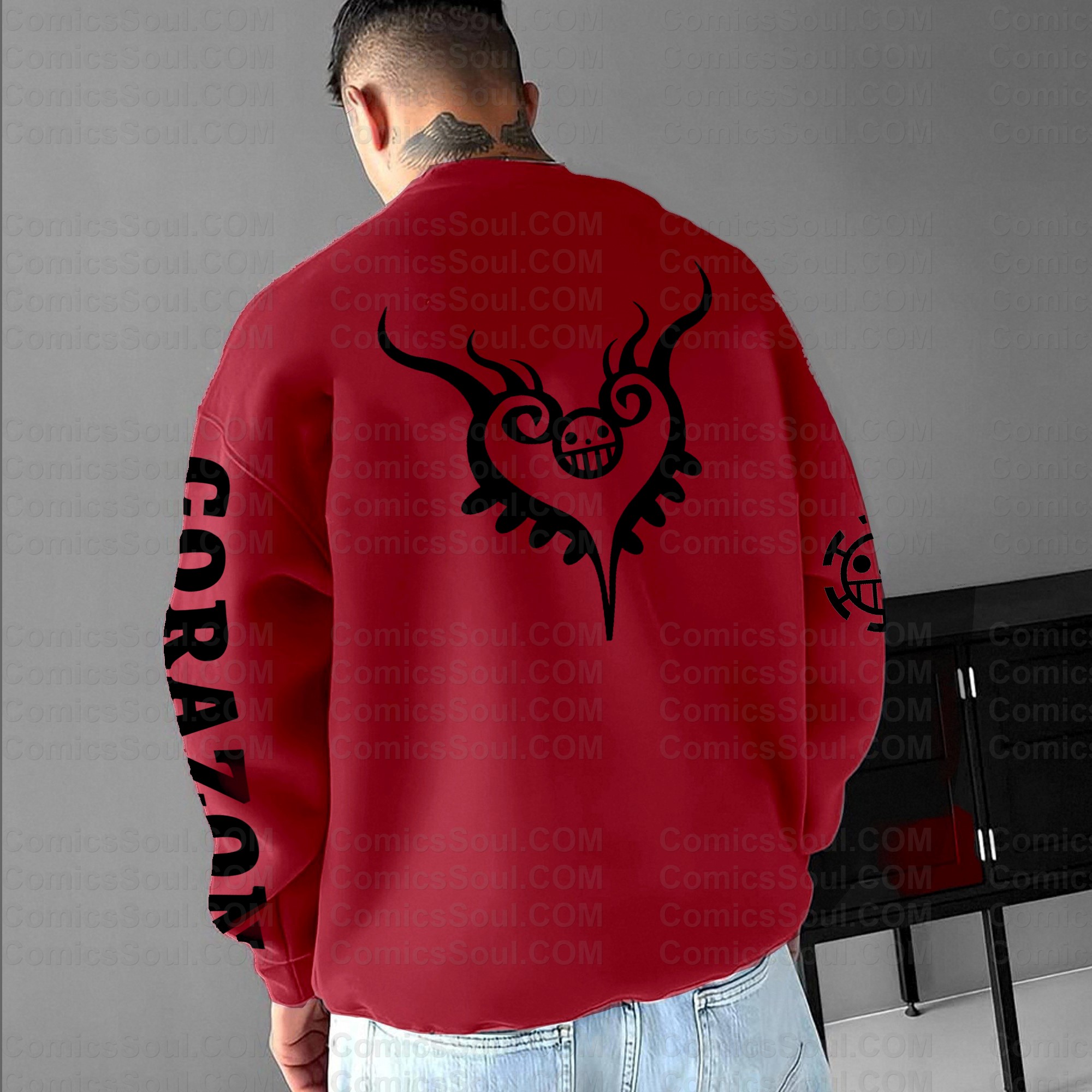 (One Piece)Plus Velvet Unisex Anime Inspired Vintage Sweatshirt