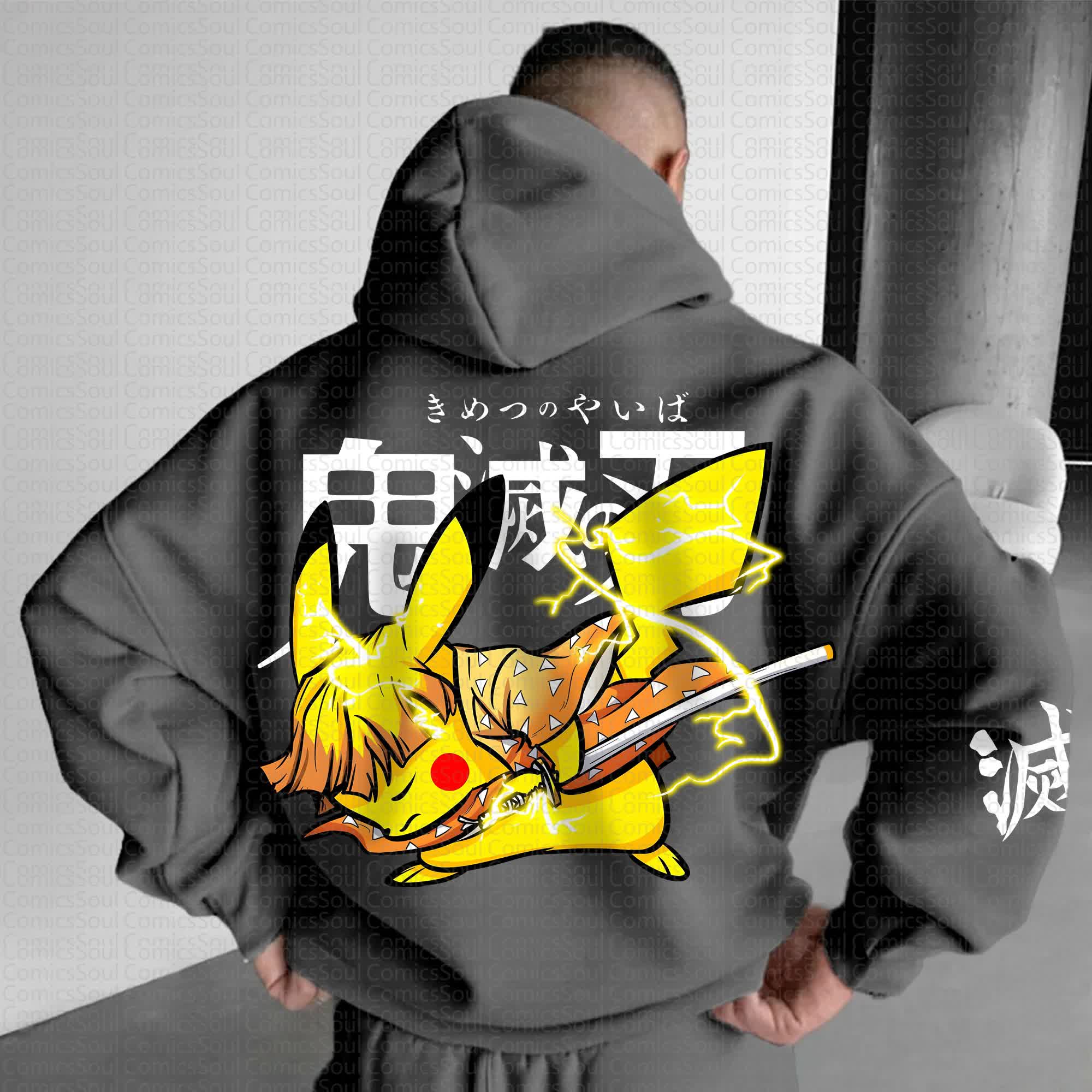 Unisex Vintage Hoodie丨Demon Slayer X Pokémon