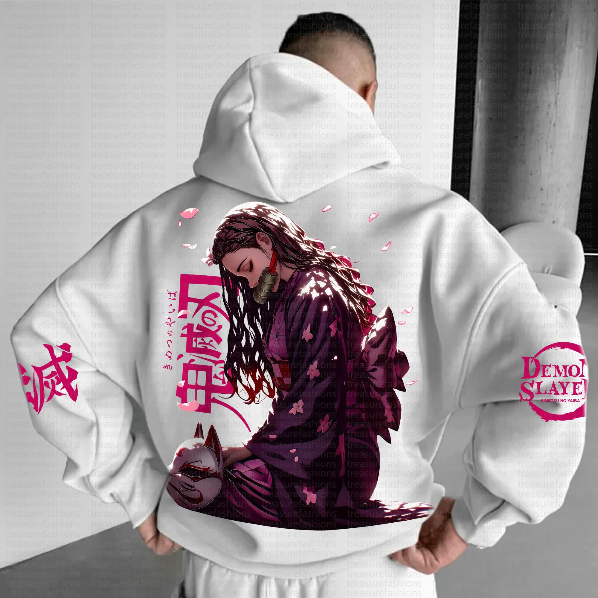Unisex “Demon Slayer” Anime Graphic Streetwear Vintage Hoodie