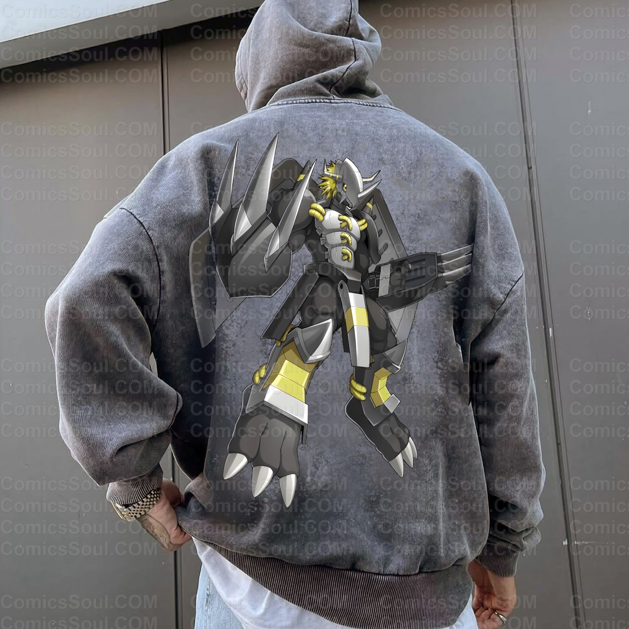 Vintage 3D Direct Inkjet Printed Washed Unisex Plush Hoodie