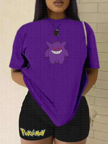 "Pokémon Gengar" Anime Inspired Vintage Embroidered T-Shirt