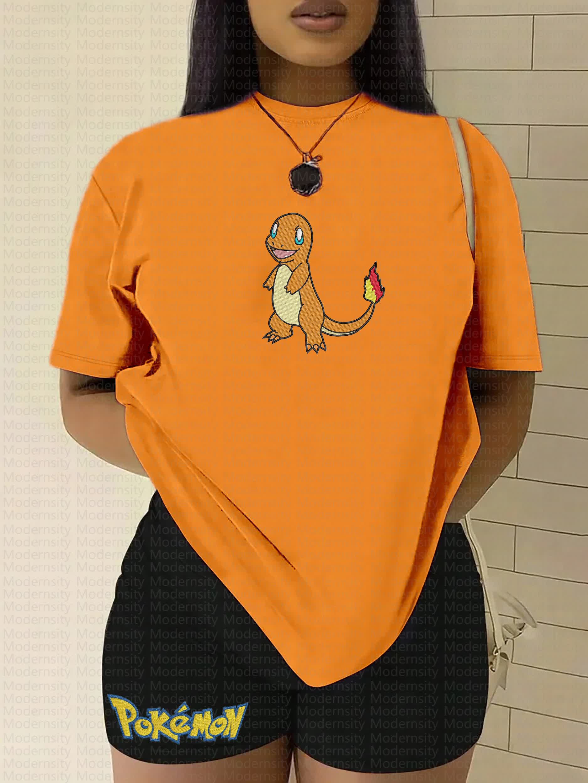 "Pokémon Charmander" Anime Inspired Vintage Embroidered T-Shirt