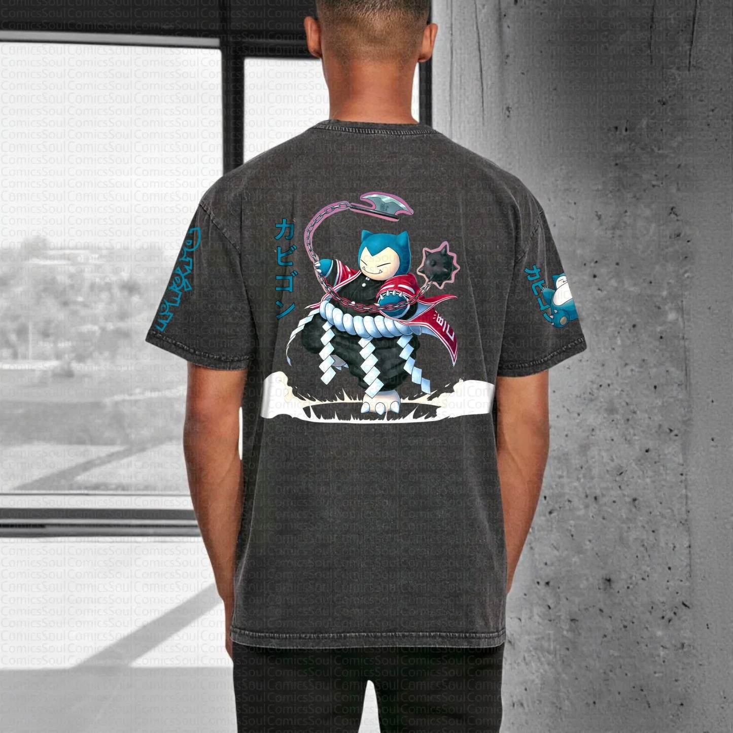 Unisex "Pokémon" Anime Style Vintage Washed T-Shirt