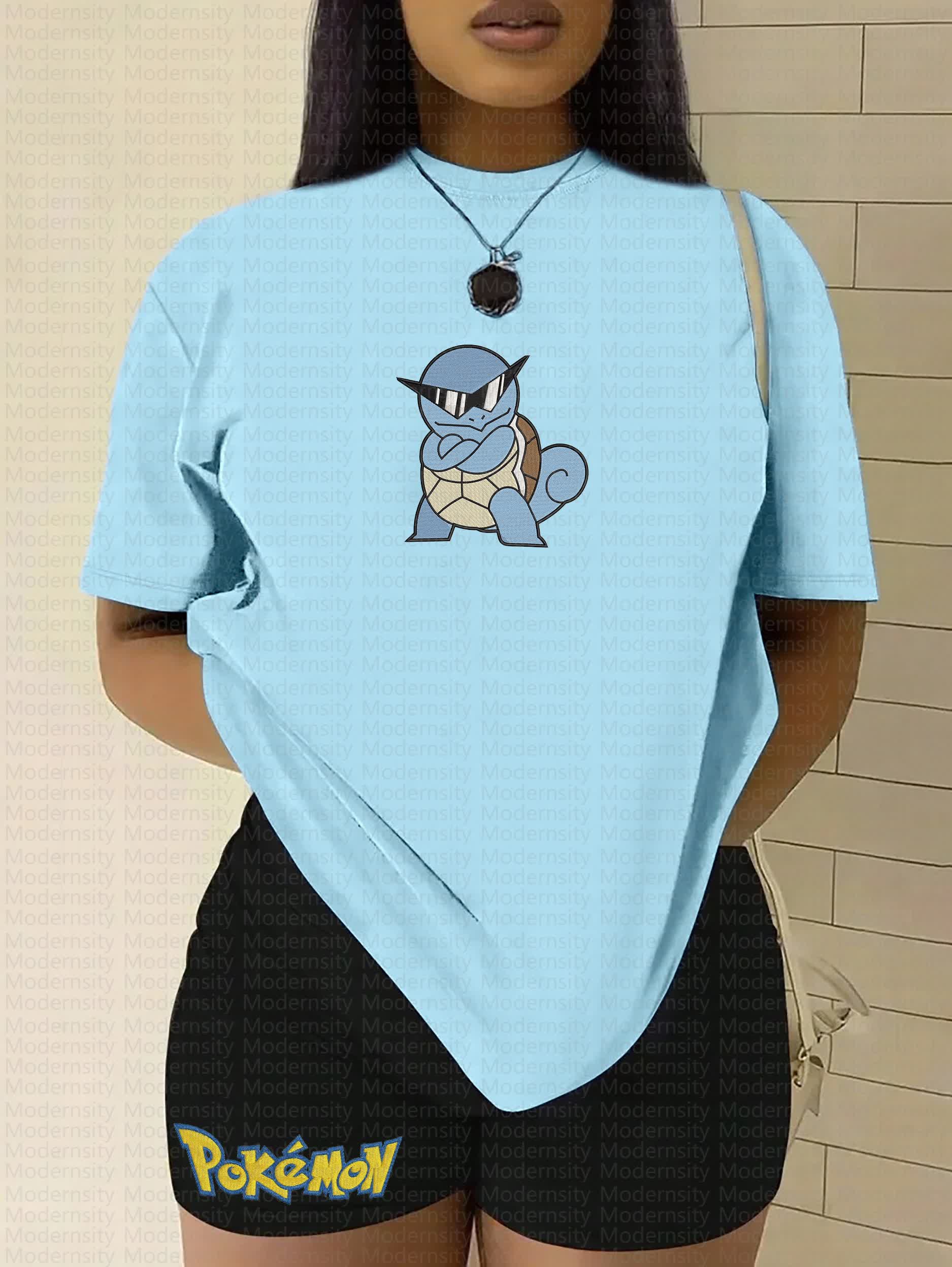 "Pokémon Squirtle" Anime Inspired Vintage Embroidered T-Shirt