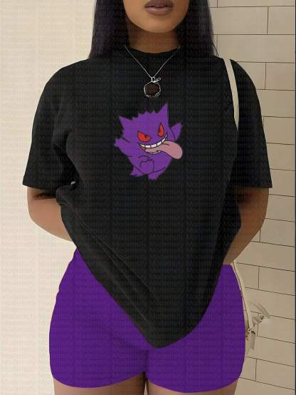 "Pokémon Gengar" Anime Inspired Vintage Embroidered T-Shirt