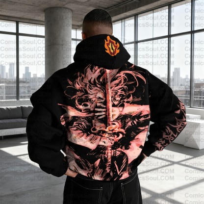 Plus Velvet Unisex Anime Graphic Streetwear Vintage Hoodie