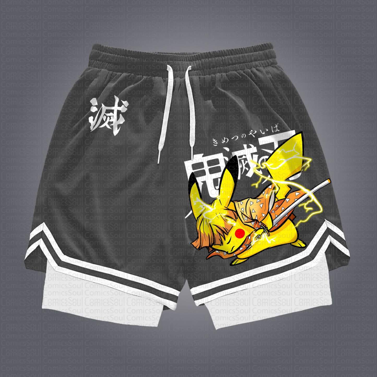 Unisex Casual Anime Streetwear Shorts 丨Demon Slayer X Pokémon