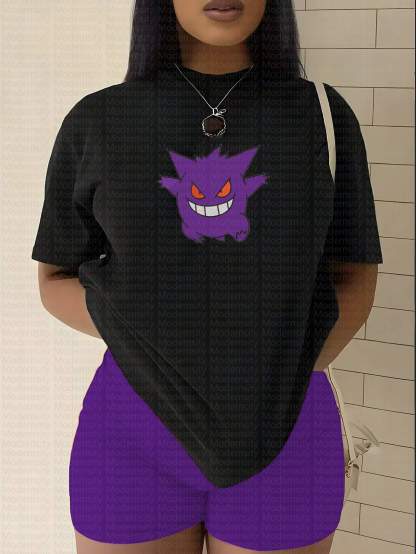 "Pokémon Gengar" Anime Inspired Vintage Embroidered T-Shirt