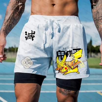 Unisex Casual Anime Streetwear Shorts 丨Demon Slayer X Pokémon