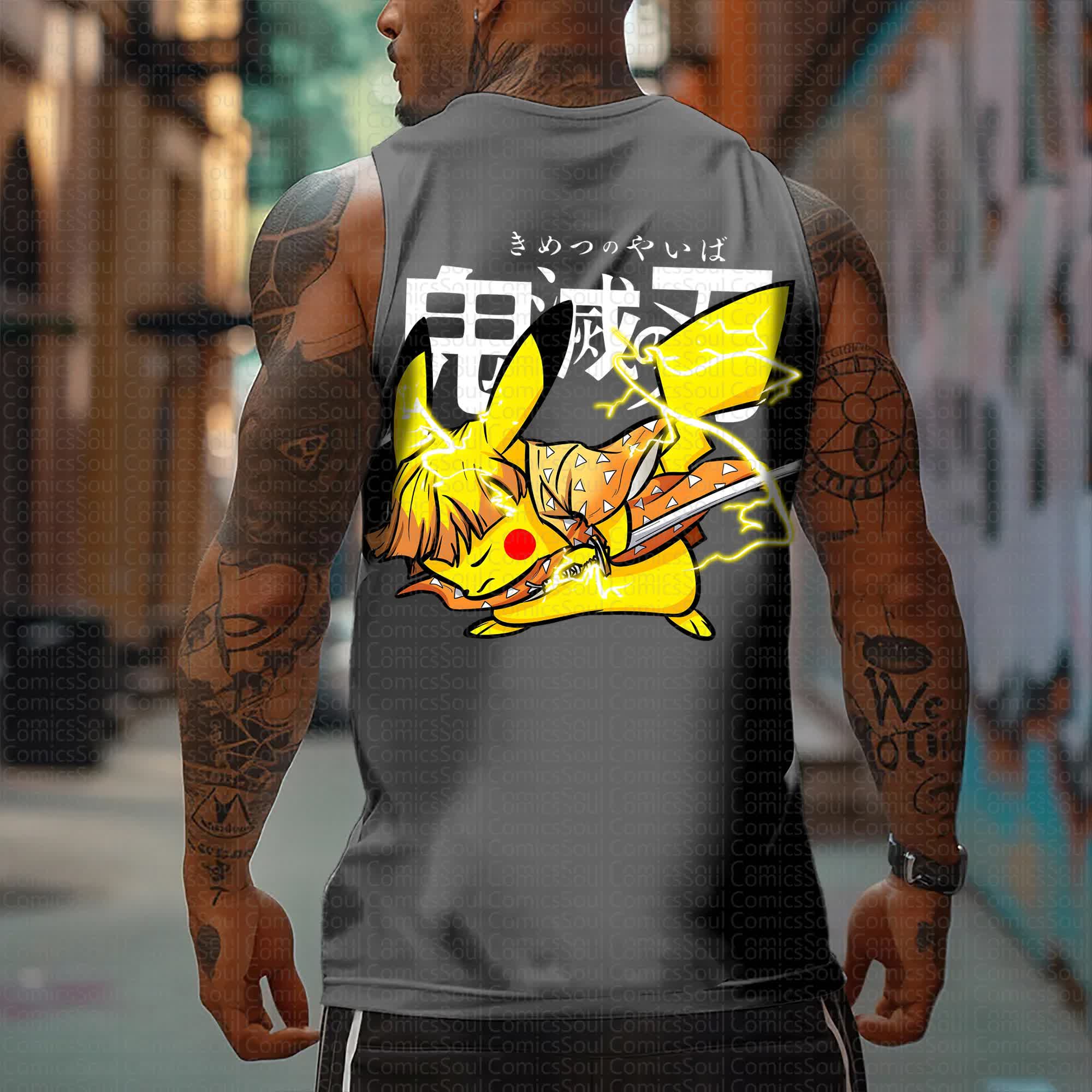 Unisex “Demon Slayer X Pokémon” Casual Anime  Tank Top