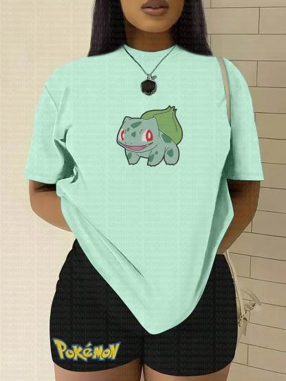 "Pokémon Bulbasaur" Anime Inspired Vintage Embroidered T-Shirt
