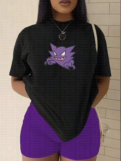 "Pokémon Haunter" Anime Inspired Vintage Embroidered T-Shirt