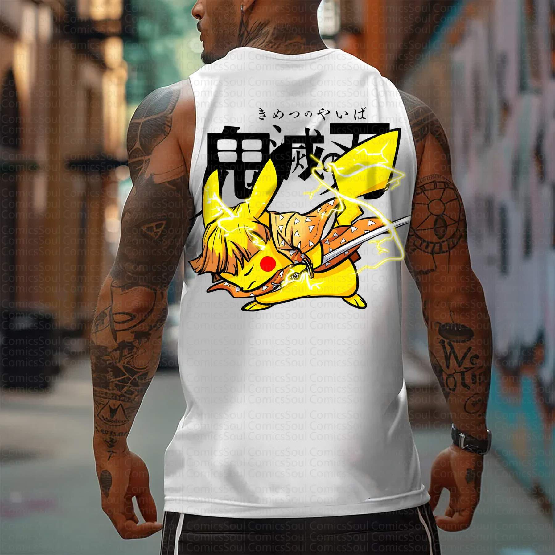 Unisex “Demon Slayer X Pokémon” Casual Anime Tank Top