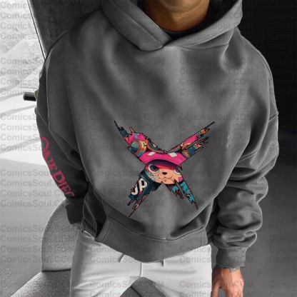 Plus Velvet Unisex Anime Graphic Streetwear Vintage Hoodie