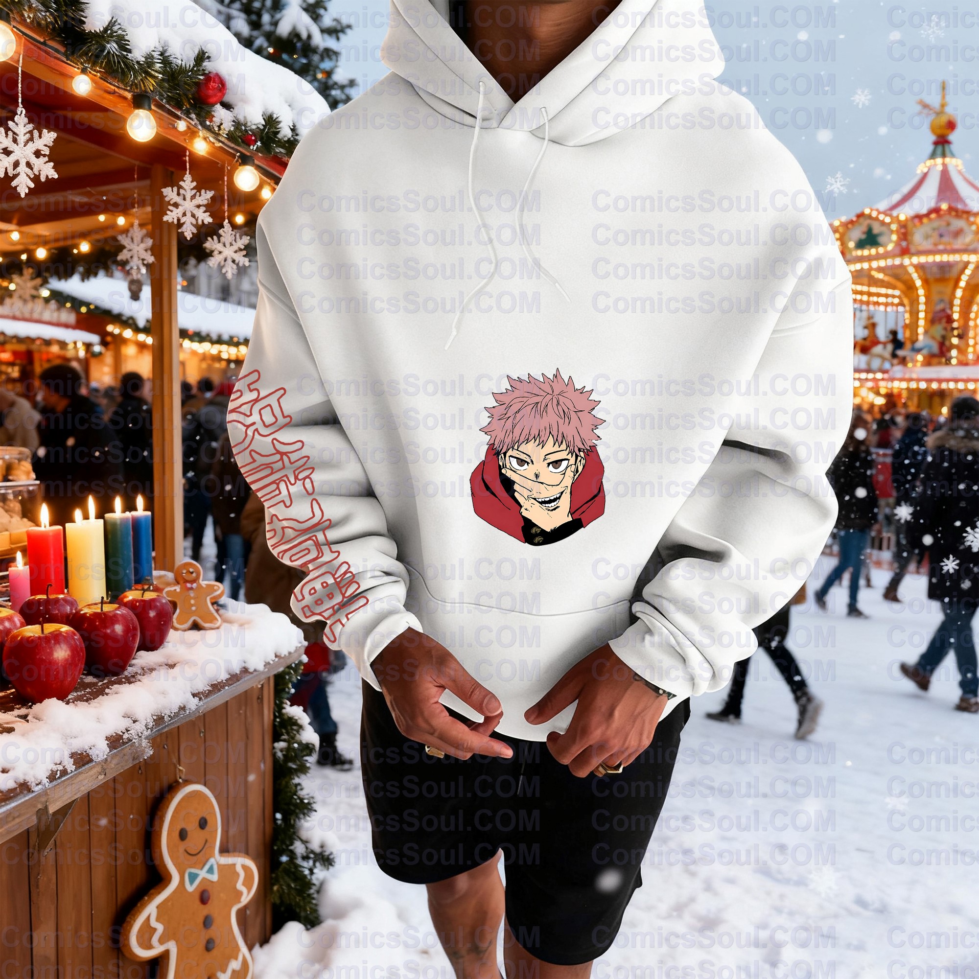 Plus Velvet Unisex Anime Graphic Streetwear Vintage Hoodie