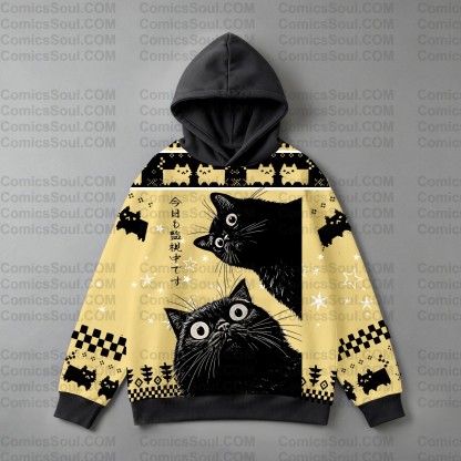 Plus Velvet Unisex Anime Graphic Streetwear Vintage Hoodie