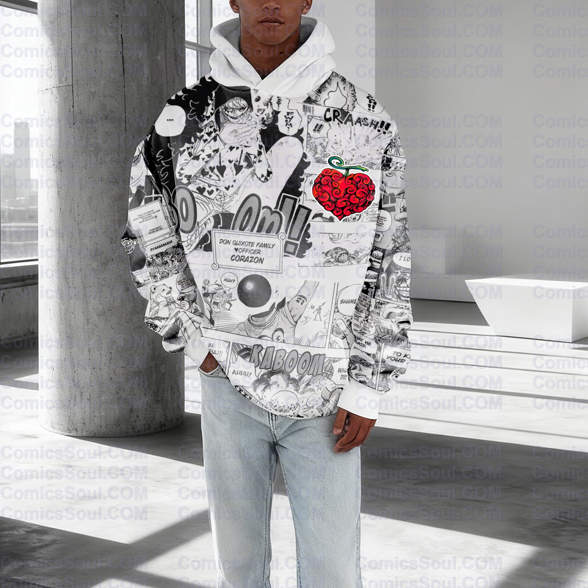 Plus Velvet Unisex Anime Graphic Streetwear Vintage Hoodie