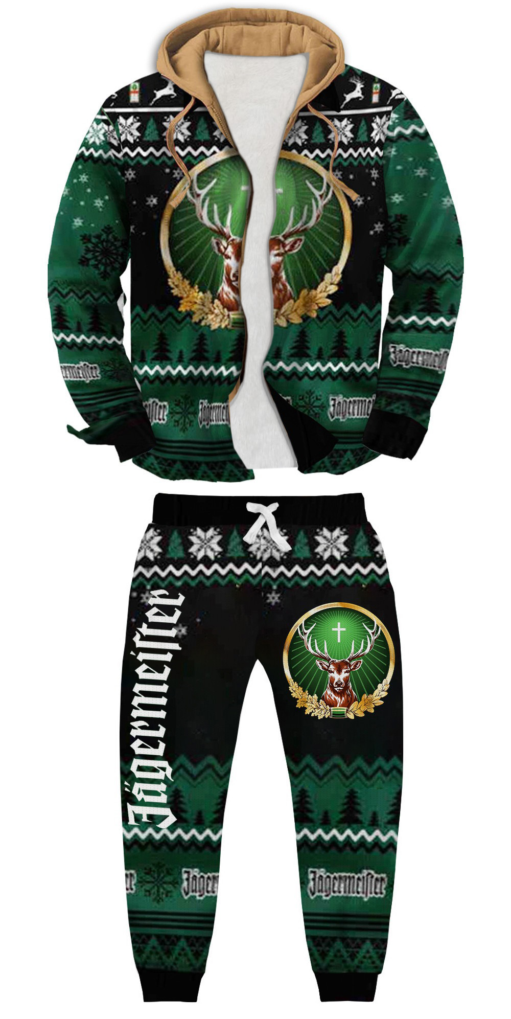 Unisex Fake Two Gradient Plaid Long-Sleeved Shirts Jacket Set