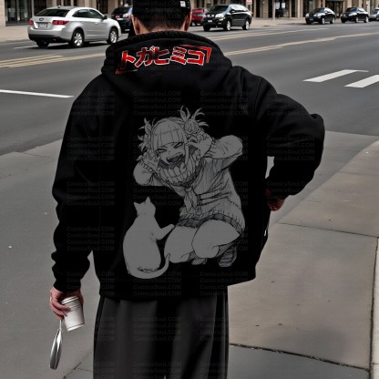 Plus Velvet Unisex Anime Graphic Streetwear Vintage Hoodie