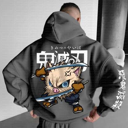 Unisex Vintage Hoodie丨Demon Slayer X Pokémon