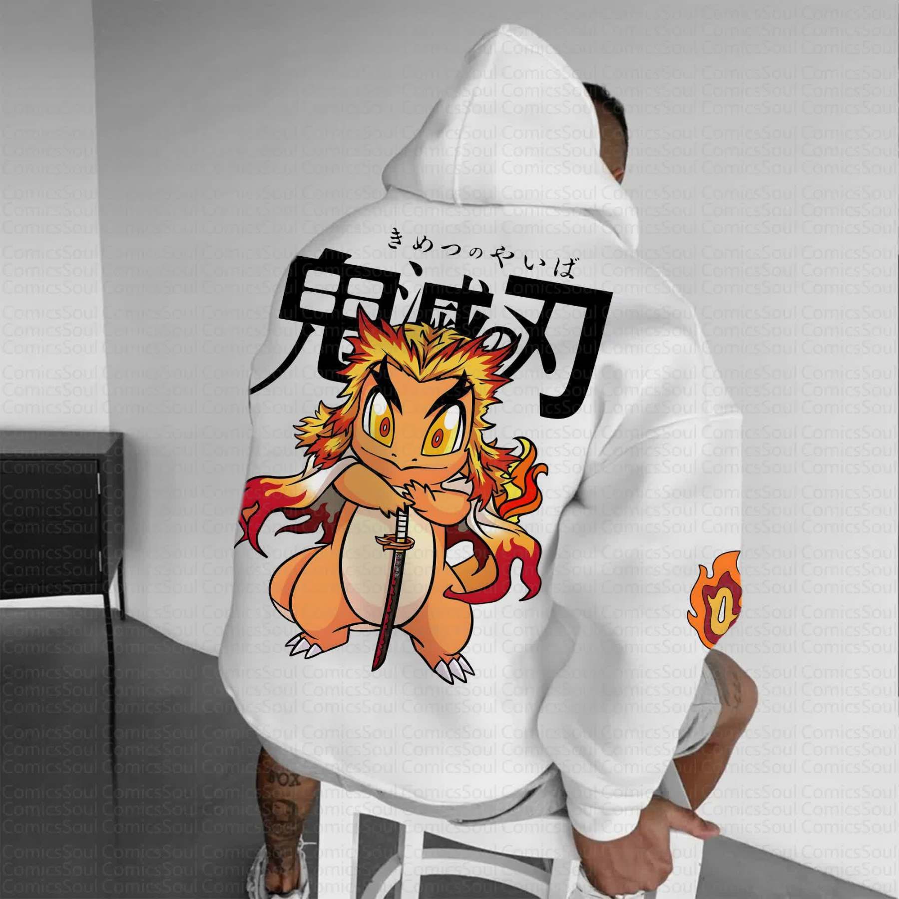 Unisex Anime Graphic Streetwear Vintage Hoodie丨Demon Slayer X Pokémon