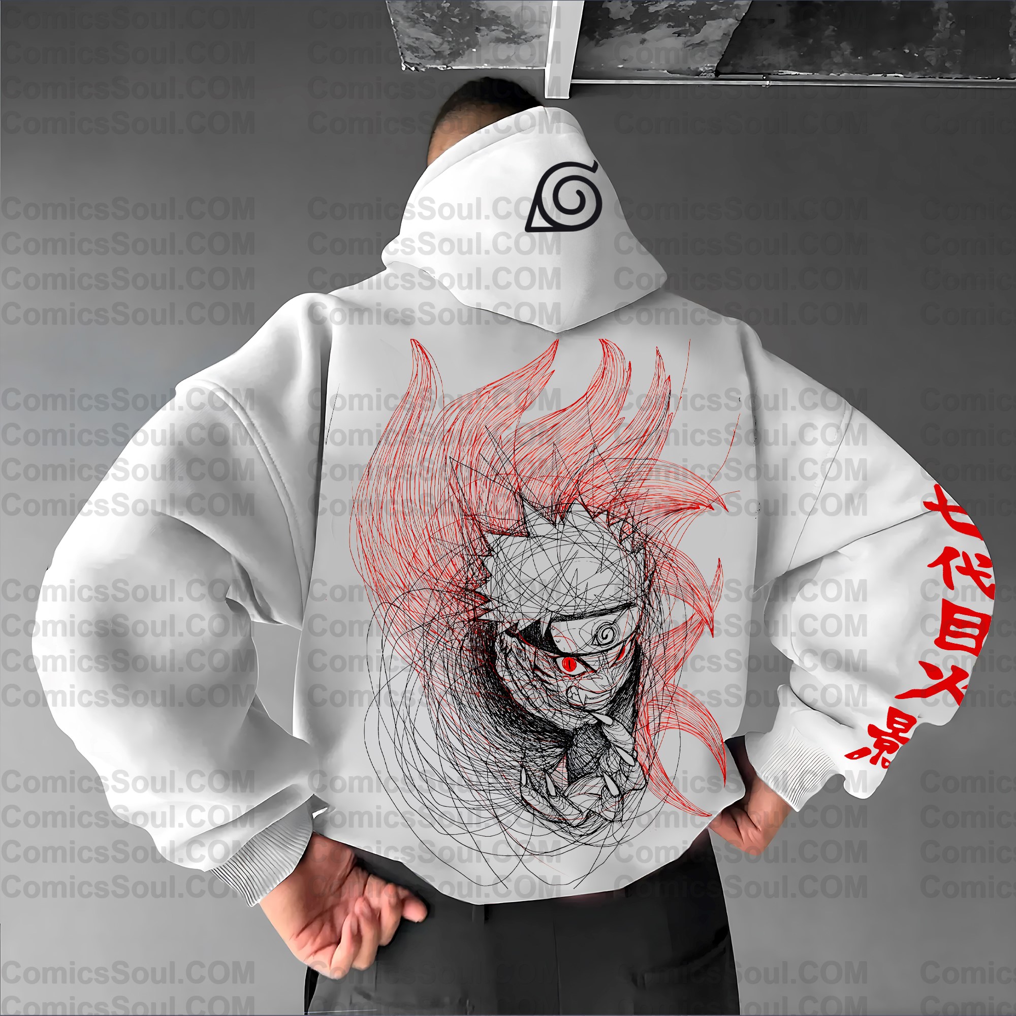 Plus Velvet Unisex Anime Graphic Streetwear Vintage Hoodie