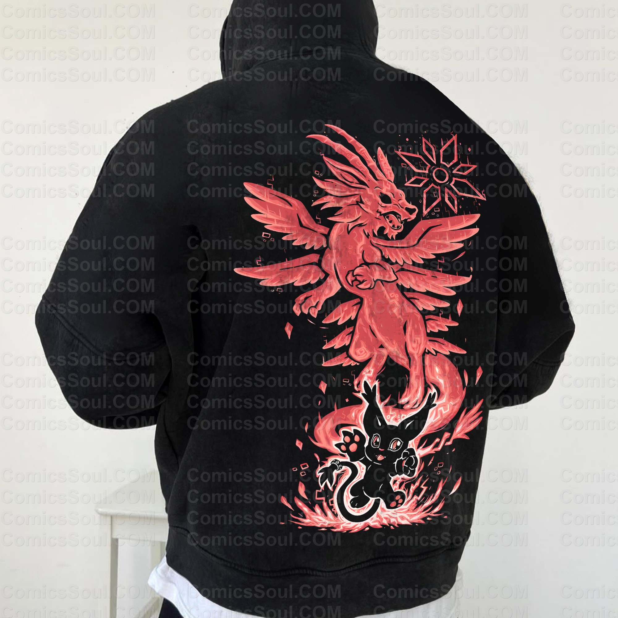 Vintage 3D Direct Inkjet Printed Washed Unisex Plush Hoodie