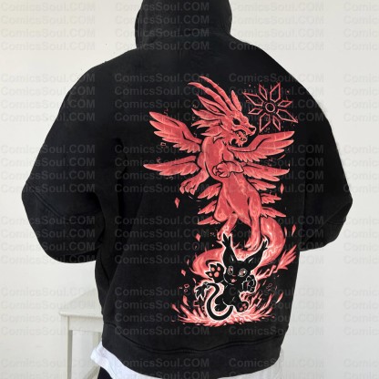 Vintage 3D Direct Inkjet Printed Washed Unisex Plush Hoodie