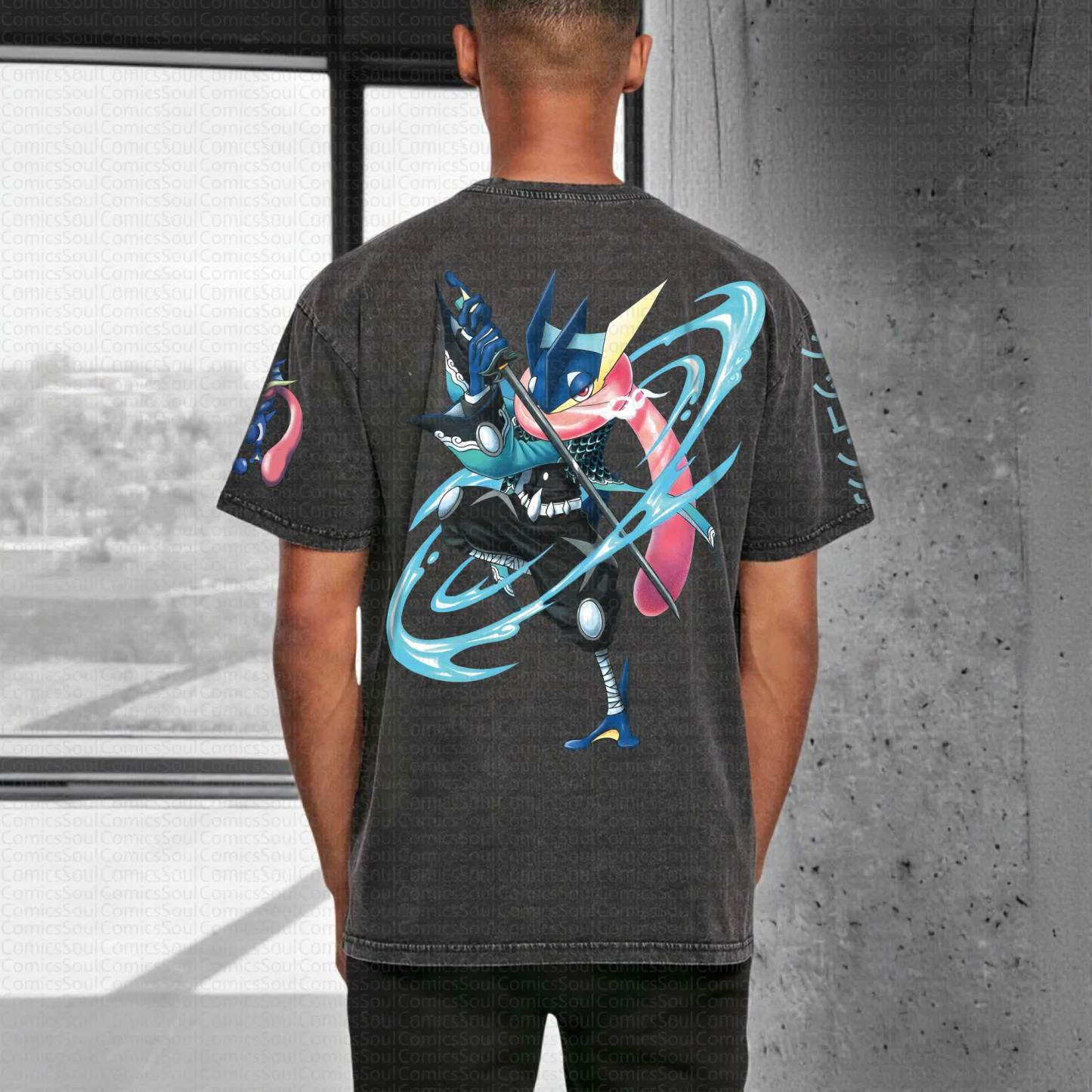 Unisex "Pokémon" Anime Style Vintage Washed T-Shirt