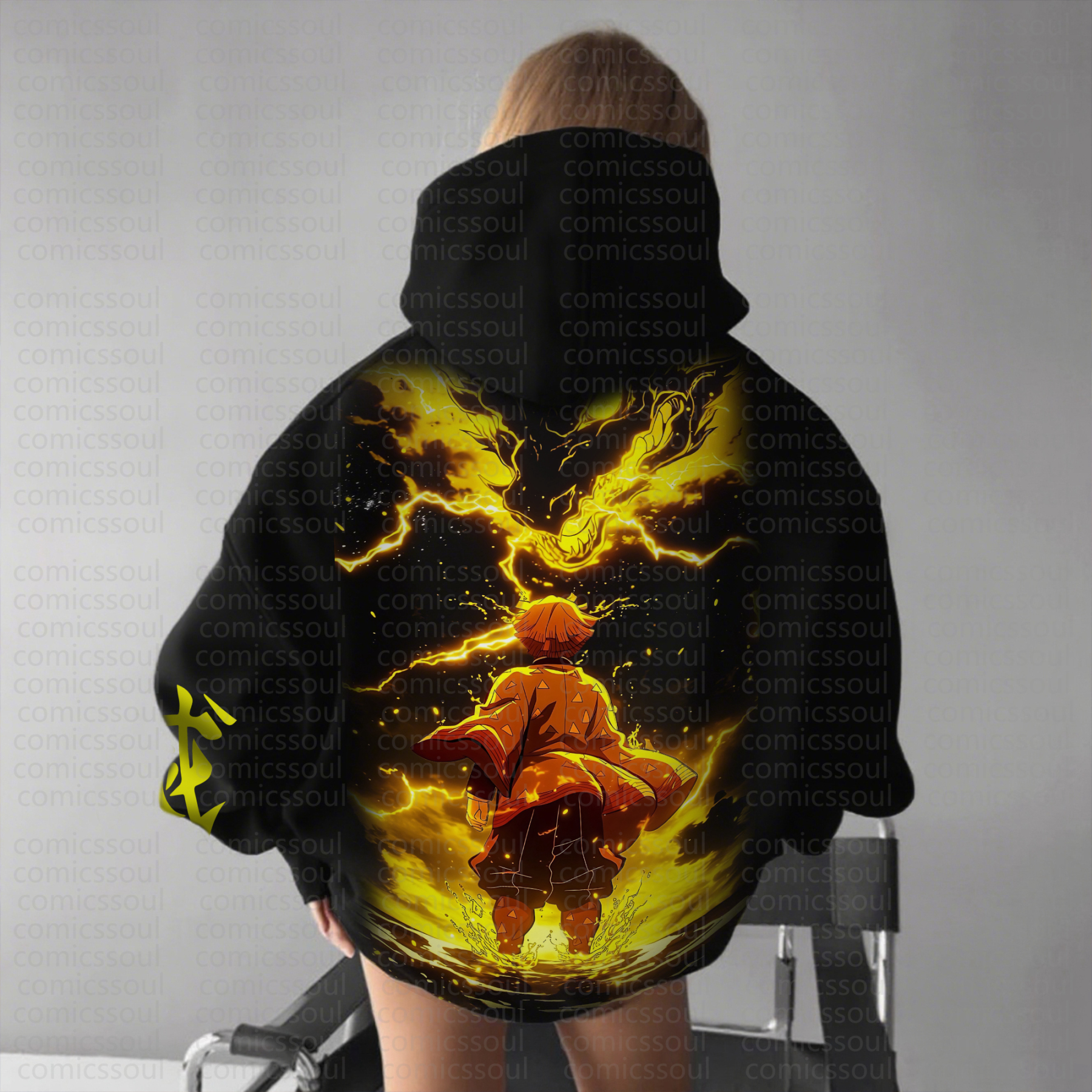 Unisex Anime Graphic Streetwear Vintage Hoodie丨Demon Slayer X Pokémon